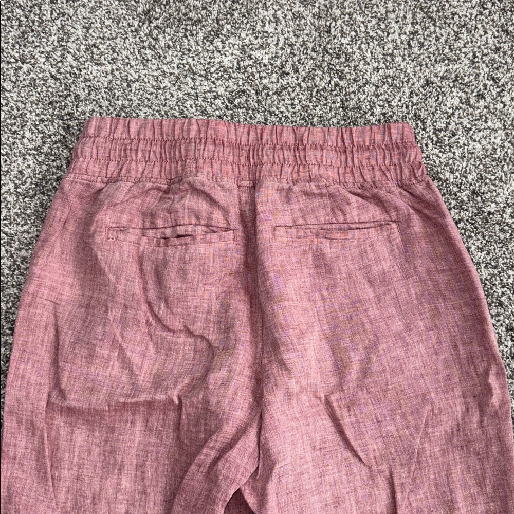 Athleta Cabo Linen Wide Leg Pants Trousers Elasticated Drawstring Waist in  Rose - Picture 5 of 6